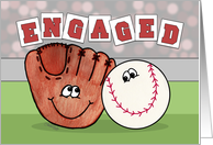 Engagement Announcement-Baseball and Catcher’s Mitt card