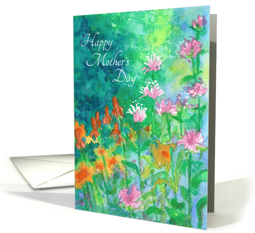 Floral Mother's Day Pink Bee Balm Garden card (1370808)