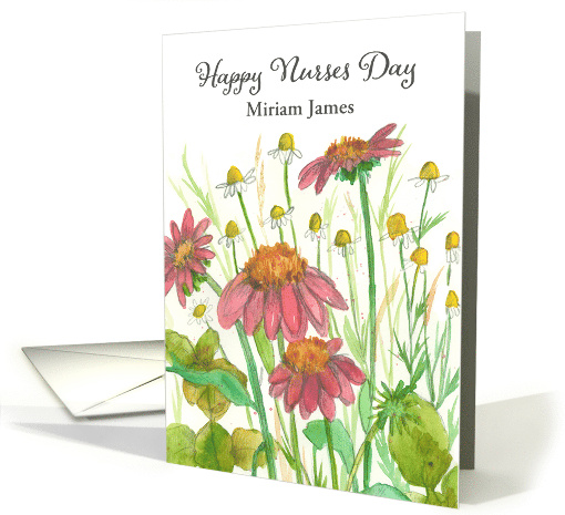 Happy Nurses Day Custom Name Flowers card (1830576)