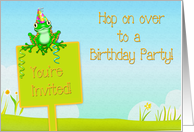 Kids Frog Birthday Party Invite card