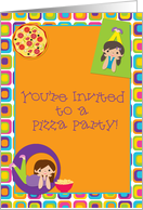 Girls Pizza Party Invitation card