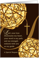 For Godparents Invitation with Religious Theme of Lights and Cross card