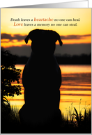 Pet Sympathy Loss of a Dog Sunset Silhouette with Grasses card