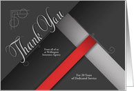 Custom Employee Anniversary Shades of Gray with Red Business card