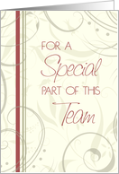 Beige and Red Floral Employee Anniversary Card