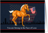 Sympathy Loss of Military Dad Horse Foal with Flag card