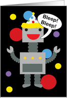 Birthday Robot Funny Bleep Bleep Colorful card