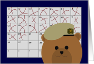 Calendar Counting Down the Days! - To Army Ranger/Tan Beret card