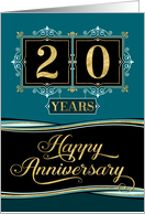Employee Anniversary 20 Years - Happy Anniversary Decorative Formal card