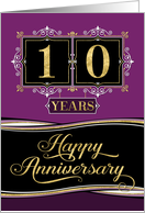 Employee Anniversary 10 Years - Decorative Formal - Plum card