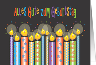 Ein deutscher Geburtstagskarte mit Kerzen card