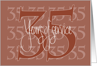 Hand Lettered 35th Year Employee Work Anniversary 35 Years of Service card