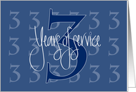 Hand Lettered 3rd Year Employee Work Anniversary 3 Years of Service card