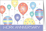 Work Anniversary Congratulations with Colorful Balloons card