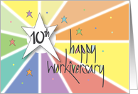 Employee 10th Year Work Anniversary 10 Years of Service Workiversary card