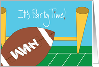 Birthday Party Invitation for Kids with Football Theme and Goalposts card