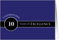 Business Employee Appreciation 10 Years Blue Circle of Excellence card