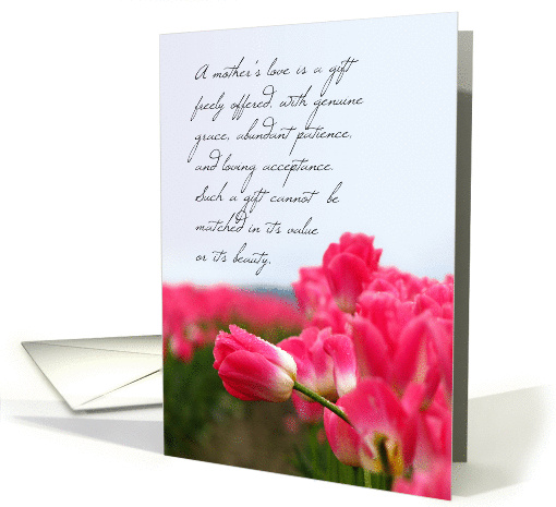 Gift of a Mother's Love - Pink Tulip Mother's Day card (1047065)