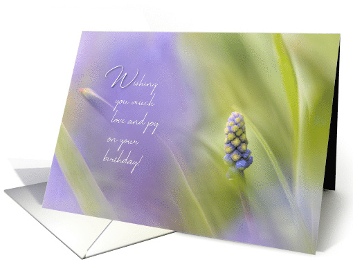 Wishes of Love and Joy Grape Hyacinth Birthday card (1688936)