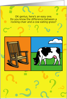 Cow and Rocking Chair Birthday Riddle card