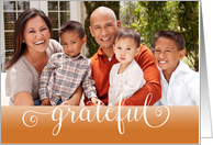Simply grateful Thanksgiving custom photo card