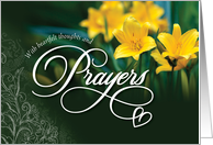 Sympathy, With Heartfelt Thoughts and Prayers with Yellow Flowers card