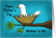 Customizable Happy Mother’s for Mother to be White Day Dove in Nest card