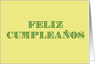 Happy Birthday in Spanish Feliz Cumpleaos card
