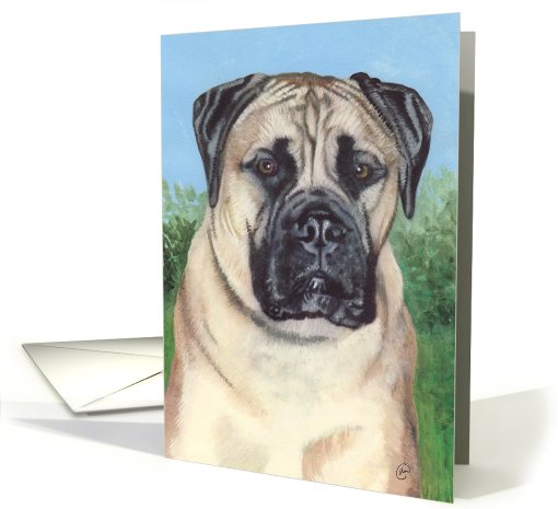 Bullmastiff Dog Breed Pet Portrait Painting card (759842)