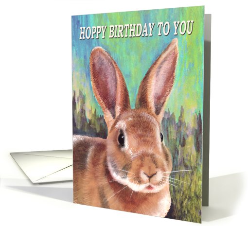 HOPPY Birthday Rabbit Zodiac Verse card (763090)