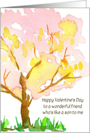 Happy Valentines Day Friend Like A Son To Me Tree card