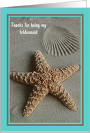 Bridesmaid Thank You Card -- Aqua Beach Theme card