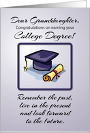 Granddaughter College Graduation Remember the Past card