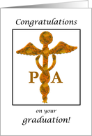 Physician Assistant Graduation Congratulations Antique Gold Medical card