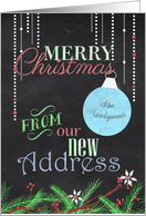 Merry Christmas from Newlyweds, New Address-Chalkboard Design card