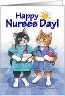 Cats Nurses Day (Bud & Tony) card