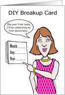 DIY Breakup Card - Woman In Pink With Calendar card