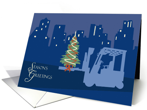 Forklift and Tree Season's Greetings card (1188820)