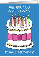 Happy Birthday on Diwali, Birthday Cake. card