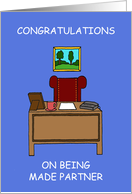 Congratulations on Making Law Firm Partner Cartoon Humor card