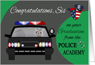 Congratulations to Sister on graduation from Police Academy, raccoons card