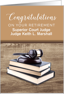 Custom Congratulations Superior Court Judge Gavel Pounding Block Book card