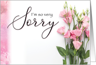 I’m So Very Sorry with Pink Flowers card