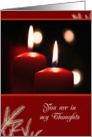 Christmas in Remembrance card, You are in my thoughts, candles