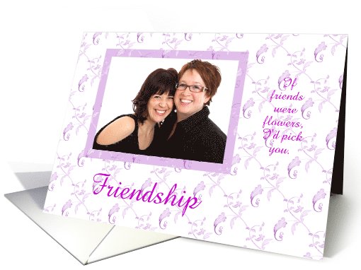 Purple Leaf Design Photo Card-Friendship card (850611)