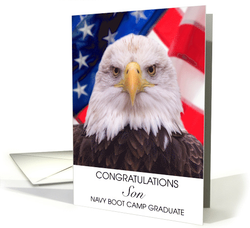 Son Navy Boot Camp Graduation Congratulations Eagle American Flag card