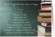 Top 10 Things Miss Away at College Humor chalkboard books card