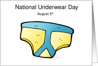 Yellow Blue Briefs Undies National Underwear Day August 5th card
