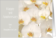 White Orchid Floral 3rd Anniversary Son & Daughter in Law card