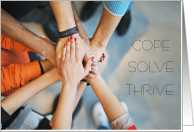 Social Work Month Awareness Cope Solve Thrive Collective Hands card